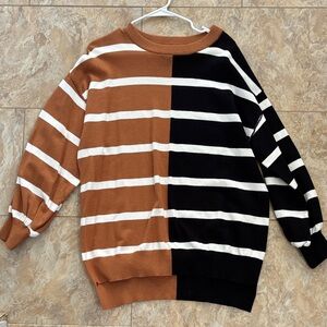Striped Brown and Black Women’s Sweater